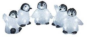 Konstsmide 6266-203 Acryl-Figur Baby-Pinguin 5er Set Kaltweiß LED LED-Lichterkette