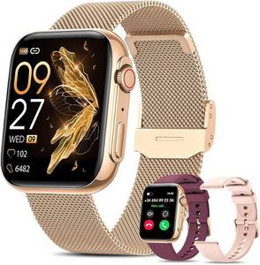 BANLVS Smartwatch Damen mit Periodenverfolgung Smartwatch (4.7 cm/1.85 Zoll, Always-On-Display) Pulsuhr,DIY Zifferblatt, Schlafüberwachung, Schrittzähler, IP68 Wasserdicht Sportuhr, Damen Fitness Tracker,120+ Sport modi,Herzfrequenz, SpO2,Schlafmonitor 