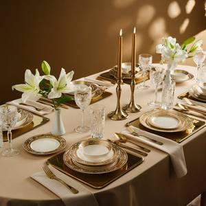 Karaca Geschirr-Set  Elegance Bone Isola 24tlg Tafelservice für 6 Pers, Bunt, Bone China 