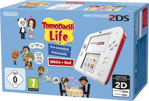 Nintendo 2DS weiß-rot + Tomodachi Life 2DS Bundle