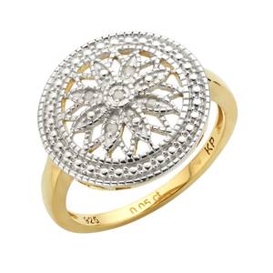 Diamonds By Ellen K. Ring 925/- Sterling Silber Diamant 0,05ct. 