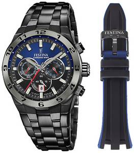 Festina Chronograph »Chrono Bike 2024«, (Set, 3 tlg., Uhr mit Wechselband und Werkzeug), ideal auch als Geschenk, Special Edition 