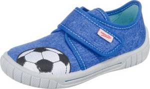 Superfit Hausschuhe BILL WMS Weite M4 , Fußball blau/weiß Gr. 29 Jungen Kinder 