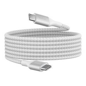  Belkin BoostCharge USB-C-auf-USB-C-Ladekabel, 2 m, Schnellladekabel mit 240 W Power Delivery, USB-IF-zertifiziert, kompatibel mit MacBook Pro, Chromebook, Samsung Galaxy, iPad usw. – Weiß 