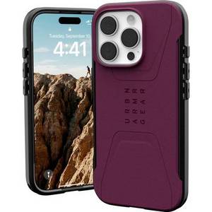  Urban Armor Gear Civilian MagSafe Case Backcover Apple iPhone 16 Pro Bordeauxrot MagSafe kompatibel 