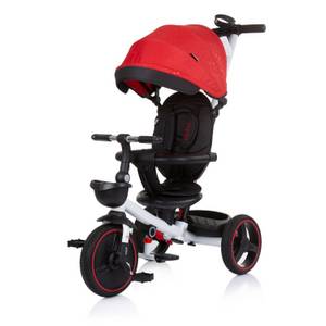 Chipolino Dreirad Alpha 3 in 1 Schiebegriff Becherhalter faltbar PU-Räder Korb rot 