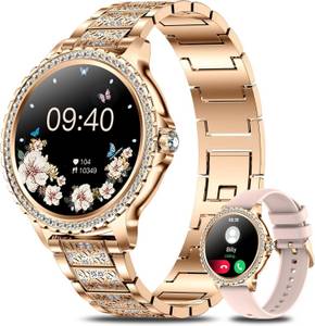 Le Affani Luxus Smartwatch fur Damen Schrittzähler mit Echtzeit Blutdruckmessung Smartwatch (1,32 Zoll, Android iOS), IP67, Wasserdicht, mit EKG Funktion, Bluetooth Anrufe, 100+ Sportmodi 