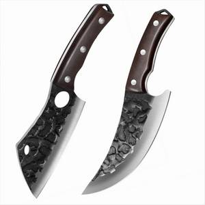 KEENZO Messer-Set 3tlg.Handgeschmiedetes Wikinger Messer Ausbeinmesser Hackmesser (3-tlg) 