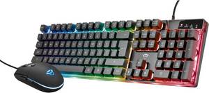 Trust Gaming GXT 838 Azor Gaming Tastatur- und Maus-Set, QWERTZ- Deutsches Tastaturlayout, LED beleuchtung, 3000 DPI 