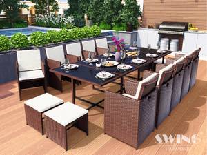 Sonstiges Swing&Harmonie Vegas Polyrattan Sitzgruppe Esstisch Lounge Gartenmöbel Essgruppe Sitzgarnitur Set - versch. Ausführungen 