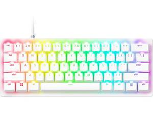  RAZER Huntsman V3 Pro Mini, Gaming Tastatur, Opto-Mechanical, Razer Analog Optical, Kabelgebunden, Snap Tap, Weiß, Weiß 