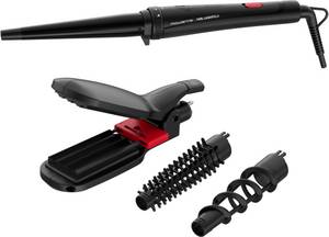 Rowenta Multihaarstyler  x Karl Lagerfeld CF422L Infinite Looks 9-in-1 Multistyler, 4 Aufsätze}, Haarglätter, Kreppeisen, Lockenstab, Keramikbeschichtung, zusätzlicher Glanz, konstante 190°C, kühle Spitze 