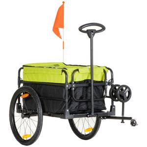 Homcom Fahrradlastenanhänger 2-in-1 Fahrradanhänger, mit 20 