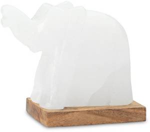 HIMALAYA SALT DREAMS Salzkristall-Tischlampe »Elefant«, LED-Modul, 1 St., Warmweiß, Handgefertigt aus Salzkristall - jeder Stein ein Unikat, H: ca. 11cm 