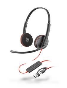 POLY Blackwire C3220 Stereo USB-C/A On-Ear-Kopfhörer (Noise-Cancelling) 