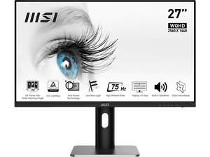  MSI PRO MP273QPDE 27 Zoll WQHD Monitor (1 ms Reaktionszeit, 75 Hz) 