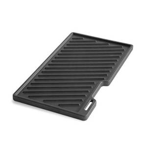  BURNHARD Gusseisen Grillplatte für Gasgrill Fred Serie 41,5 x 23,5 x 2 cm, BBQ Wendeplatte Gusseisen-Grillplatte