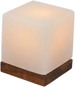 HIMALAYA SALT DREAMS Salzkristall-Tischlampe »Kubus«, E14, 1 St., Warmweiß, Handgefertigt aus Salzkristall - jeder Stein ein Unikat, H: ca.9 cm 