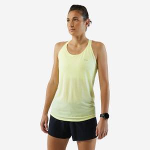 Kiprun Lauf-Tanktop Damen nahtlos - Run 500 Comfort gelb 
