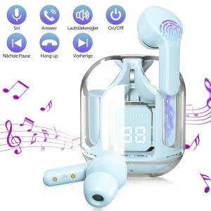 7Magic Bluetooth-Kopfhörer (2023 NEU TWS Gaming Kopfhörer Crystal Transparent Earbuds, Smart Touch Control, Noise Cancelling, Bluetooth 5.1 + EDR) 