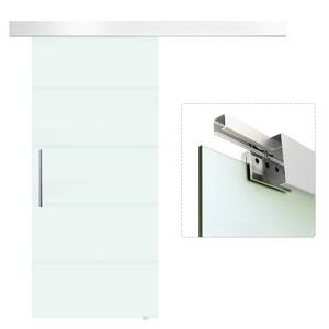 Homcom Glasschiebetür mit Handgriff silber, transparent   Schiebetür Tür Glastür Zimmertür Glaszimmertür 