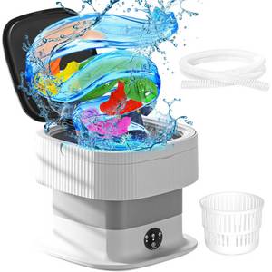 Senmudi Wäscheschleuder Faltbare Mini Waschmaschine 10L Tragbare Waschmaschine, 350 U/min, 2 in 1 Kapazität Tragbare,Wäscheschleuder,Mobile Kleine Waschmaschine 