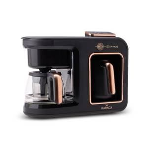 Karaca Espressomaschine  Hatır Plus Mod 5 in 1, 750 ml Tee/Filterkaffee & Turkischen Kaffeemaschine Rosie Brown, für Kaffee, Tee, Milchheizung, Milchgetränk und türkischer Kaffee 