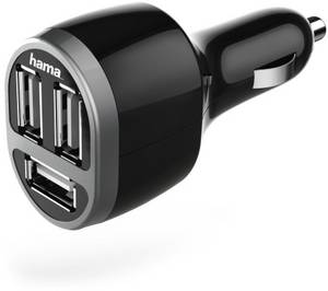 Hama Kfz-Ladegerät 3-fach USB schwarz 