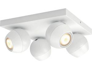  PHILIPS Hue White Amb. Buckram Spot 4 flg. inkl. Dimmschalter Spotleuchten & Leuchtensysteme Warmweiß 