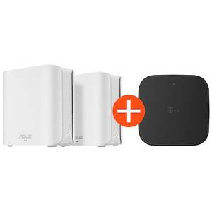 Asus Glasfaser-Bundle aus  ZenWiFi AiMesh Extendable Router 2er Pack + Telekom Glasfaser Modem 2 