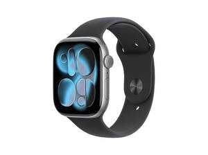  APPLE Watch Series 11 Cellular 46, 2025 Smartwatch Aluminiumgehäuse Fluorelastomer, 150-200 mm, Space Grau/Schwarz 