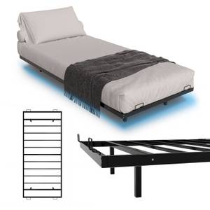 Juskys Metallbett Palamos 90x200 cm mit Lattenrost & LED Beleuchtung - Schwebebett, Bett - Schwarz 