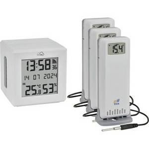 Tfa Dostmann TFA.me Starter Set WLAN Gateway ID-01 mit 3 Sendern ID-A3 Funk-Thermometer digital Weiß 