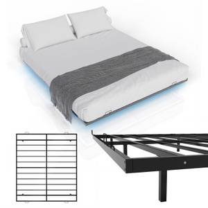 Juskys Metallbett Palamos 180x200 cm mit Lattenrost & LED Beleuchtung - Schwebebett, Bett - Schwarz 