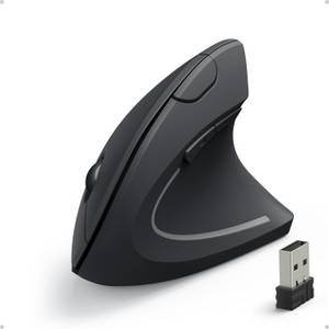Popolic 2.4G Wireless Vertikale Ergonomische optische Maus, Wiederaufladbar ergonomische Maus (Drahtlose Übertragung, 5 Tasten Kabellose Optical Maus für Laptop, Desktop, PC, MacBook) 
