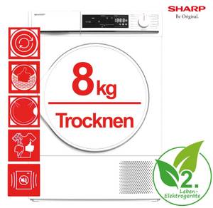 Sharp Wärmepumpentrockner Weiß 8 kg KD-NHA8S8PW3-DE RO_KDNHA8S8PW3DE_R 