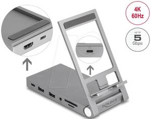 Delock 88199 - PortReplicator, USB-C, inkl. Halterung 