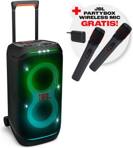 Jbl PartyBox Stage 320 + Wireless Mikrofon Bundle Party-Lautsprecher (Bluetooth, 240 W) 