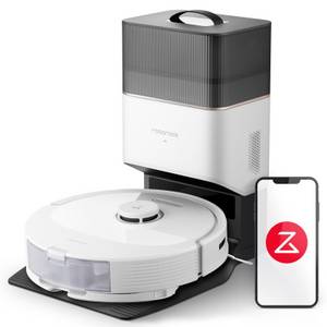 roborock Saugroboter Q8 MAX+, Weiß, 59,00 W, Saugroboterr mit selbstentleerender Absaugstation (7 Wochen) , DuoRoller-Bürste, 5500 Pa Saugkraft, No-Go-Zonen, Reinigung entlang der Bodenlinien, Sprach-/App-Steuerung, Q7 MAX+ Update 