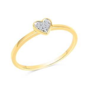 Diamonds By Ellen K. Ring 585 Gelbgold zweifarbig Herz Brillanten 0,025ct. 