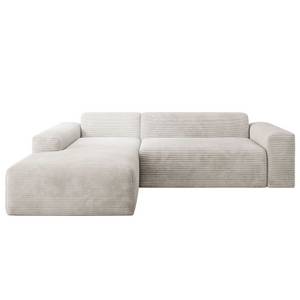 Juskys Sofa Vals Links mit PESO Stoff - Ecksofa Couch Wohnzimmer modern Sitzfläche - Beige 