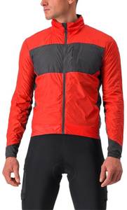 Castelli Puffy Unlimited Jacke knallrot dunkelgrau Fahrrad-Thermojacke