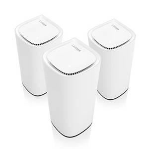  Linksys Velop Pro WiFi 6E Mesh-System MX6203-KE – Cognitive Mesh-Router mit 6-GHz-Band-Zugriff und 5,4 Gbit/s – Mesh-Abdeckung für bis zu 825 m² und 600 Geräte – 3er-Pack 