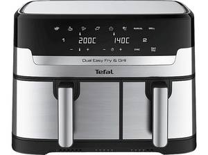  TEFAL EY905D Dual Easy Fry & Grill Heißluftfritteuse 2700 Watt Edelstahl/Schwarz 