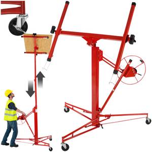 Tectake ® Plattenheber, 1-Mann-Bedienung, neigbar, breite Stativfüße mit 3 Lenkrollen inklusive Feststellbremsen 
