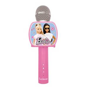 Lexibook Barbie Bluetooth Karaoke-Mikrofon mit eingebautem Lautsprecher und Smartphone Stativ 