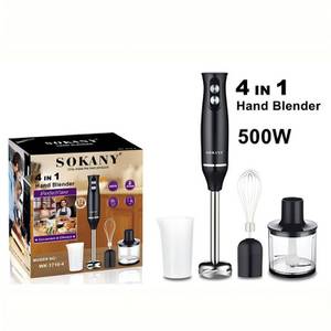 Ophy Stabmixer 4-in-1 Mehrfunktions-Pürierstab, 500W, 2-Geschwindigkeitsstufen, mit Mixerbecher, Eierschlaggerät, Küchenmaschine, schwarz 