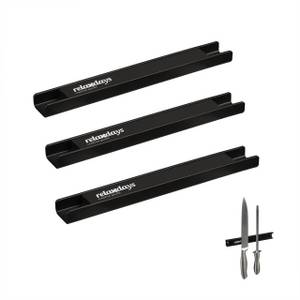 Relaxdays Wand-Magnet Messer-Leiste 3er Set Magnetleiste aus Stahl 