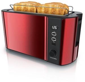 Arendo Frukost mit Display (1500 W) rot Langschlitztoaster