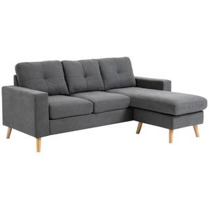 Homcom 3-Sitzer Ecksofa Eckcouch in L-Form, Eckgarnitur in Leinenoptik 